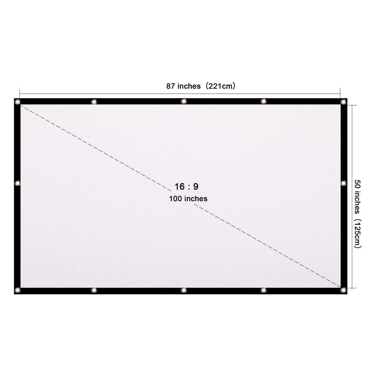 Écran De Projection Manuel 100 Pouces 16:9 Luxscreen - Surface Blanche 220x124 Cm - Installation Murale Ou Plafond